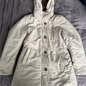 Uniqlo Women's Beige Hooded Puffer Coat
